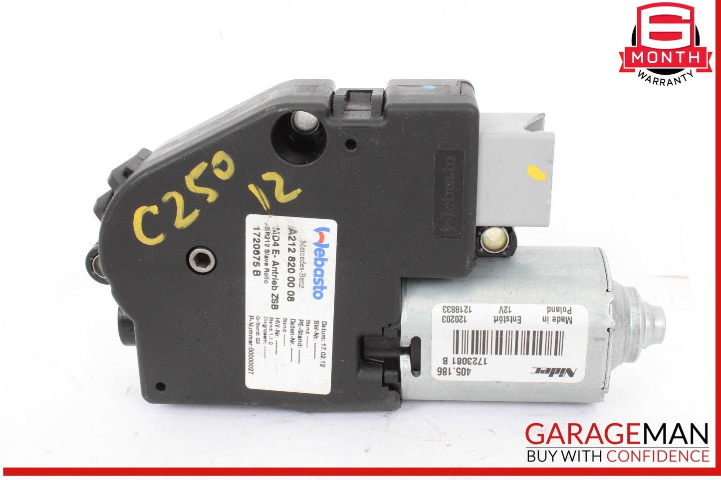 10-17 Mercedes W204 C250 Panoramic Sunroof Sun Roof Motor OEM