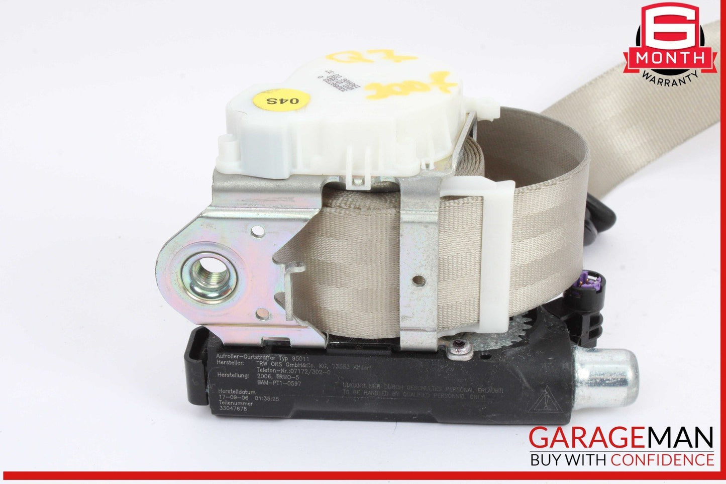 07-15 Audi Q7 Front Right Passenger Side Seatbelt Seat Belt Retractor OEM