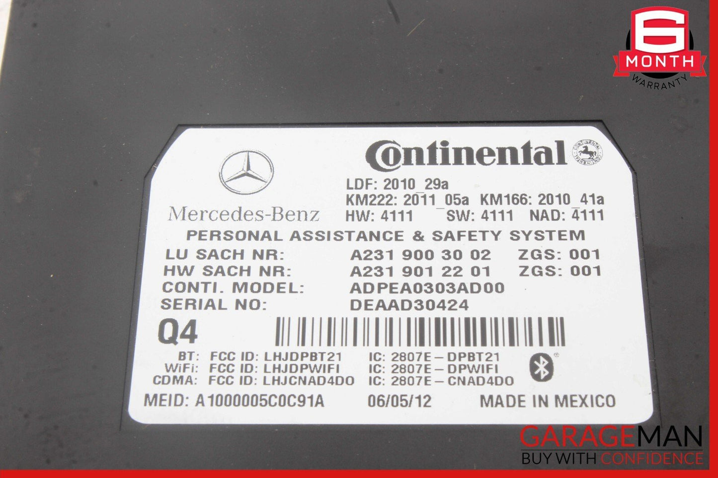 10-20 Mercedes W204 C250 E350 GLA250 SL400 Communication Control Module Unit OEM