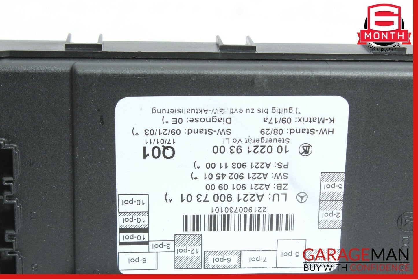 07-13 Mercedes W221 S600 S65 AMG Front Left Door Control Module 2219007301 OEM