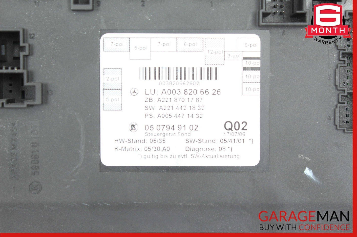07-09 Mercedes W221 S550 Rear Right Or Left Side Door Controller Module OEM