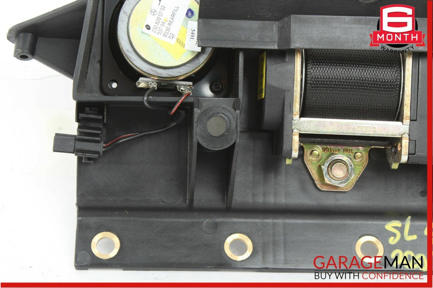 03-08 Mercedes R230 SL500 Rear Right Luggage Seatbelt Retractor Speaker Assembly