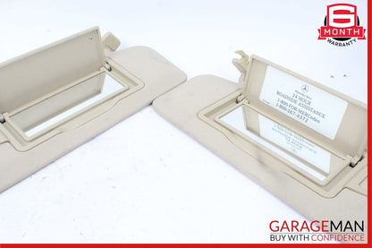 08-14 Mercedes W204 C280 Front Right & Left Side Sunvisor Sun Visor Set Beige