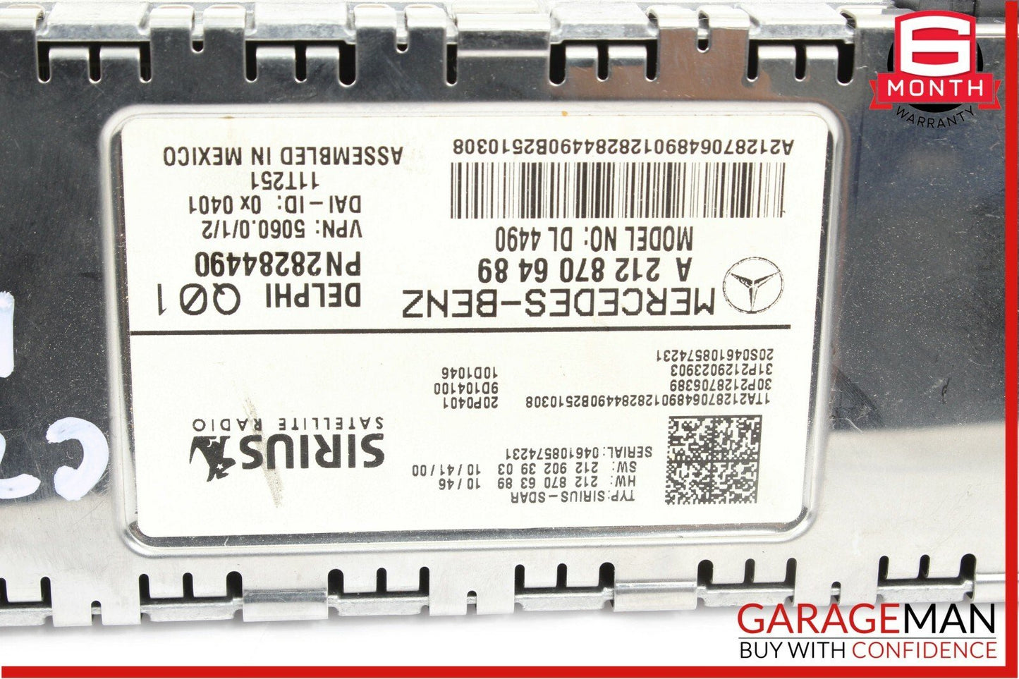 12-14 Mercedes C250 CLS500 SLK300 Sirius Satellite Radio Receiver Control Module
