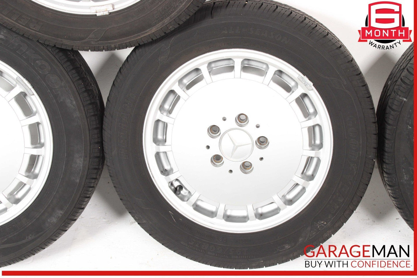 85-93 Mercedes W201 190E 190D Wheel Tire Rim Set of 4 Pc R15 OEM