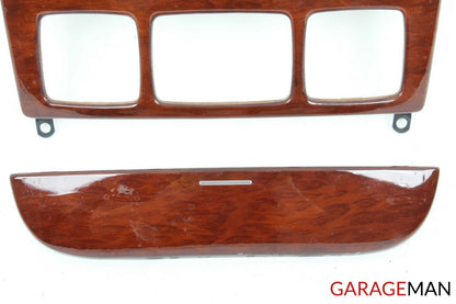 00-02 Mercedes W220 S430 Center Dash Climate Control Upper Radio Trim Bezel Wood