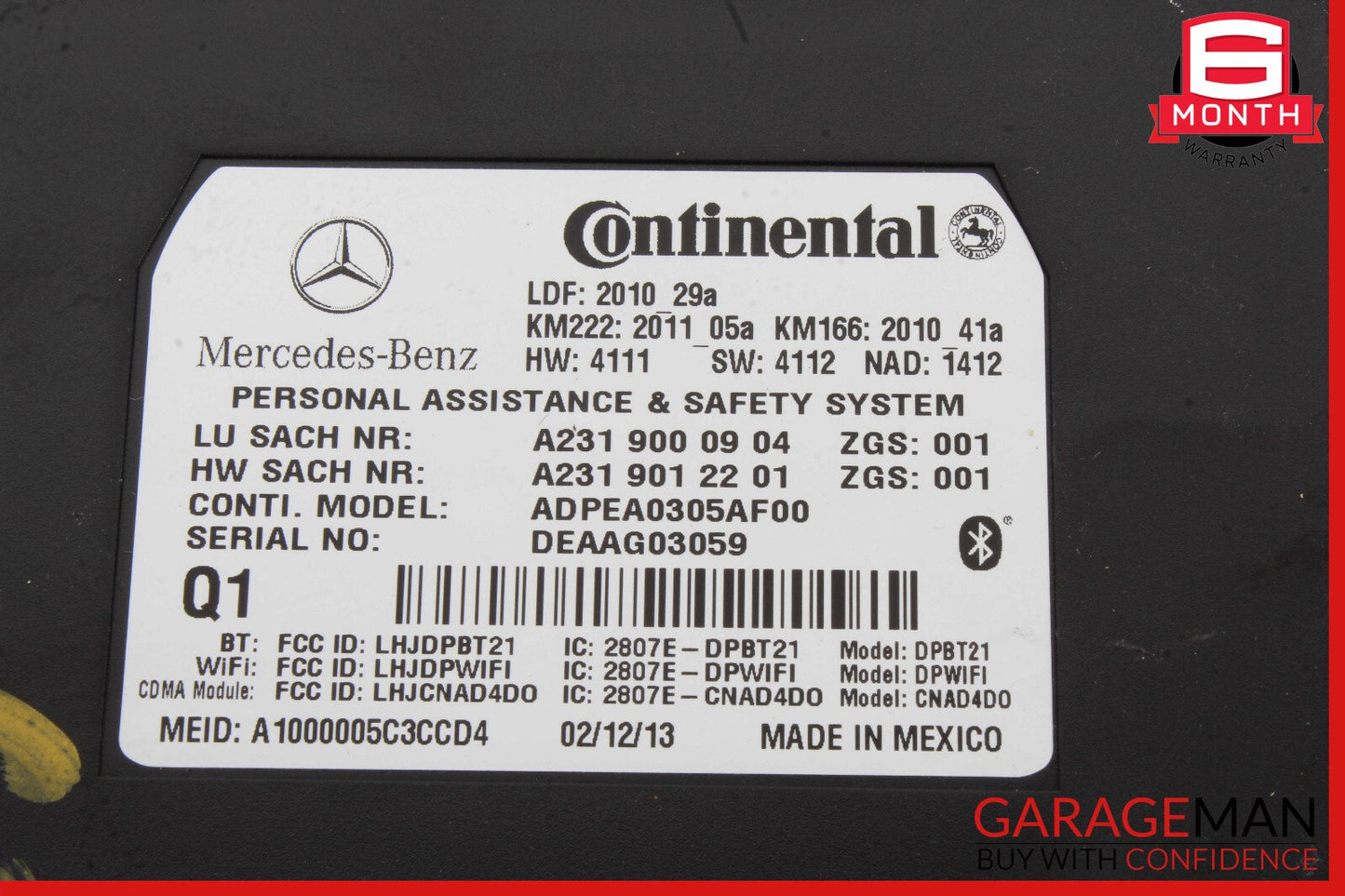 10-14 Mercedes W212 E350 C300 C250 C350 Tele Aid Control Module 2319012201 OEM