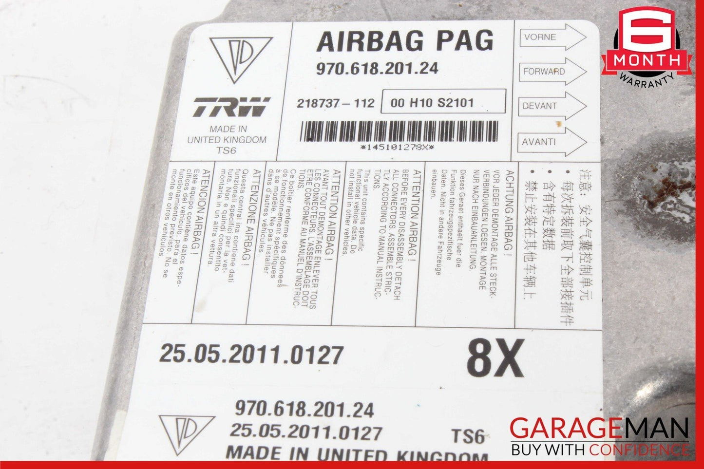 10-16 Porsche Panamera 970 Safety Restraint Diagnostic Computer SRS Module Unit