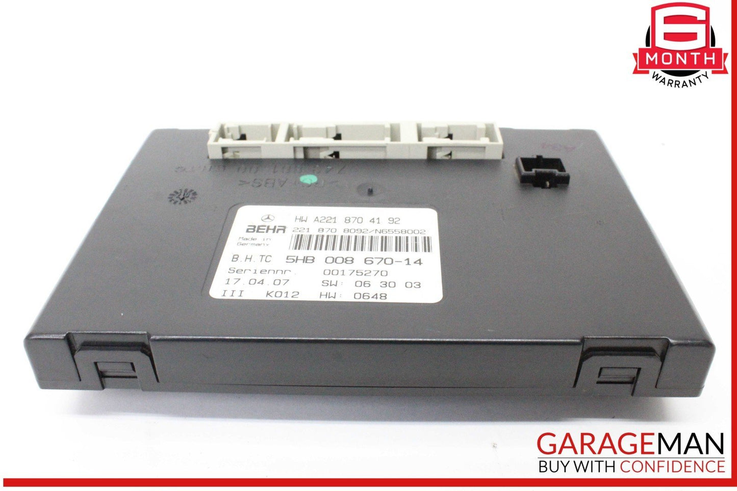 07-13 Mercedes W221 S63 AMG AC A/C Heater Control Module Unit 2218704192 OEM
