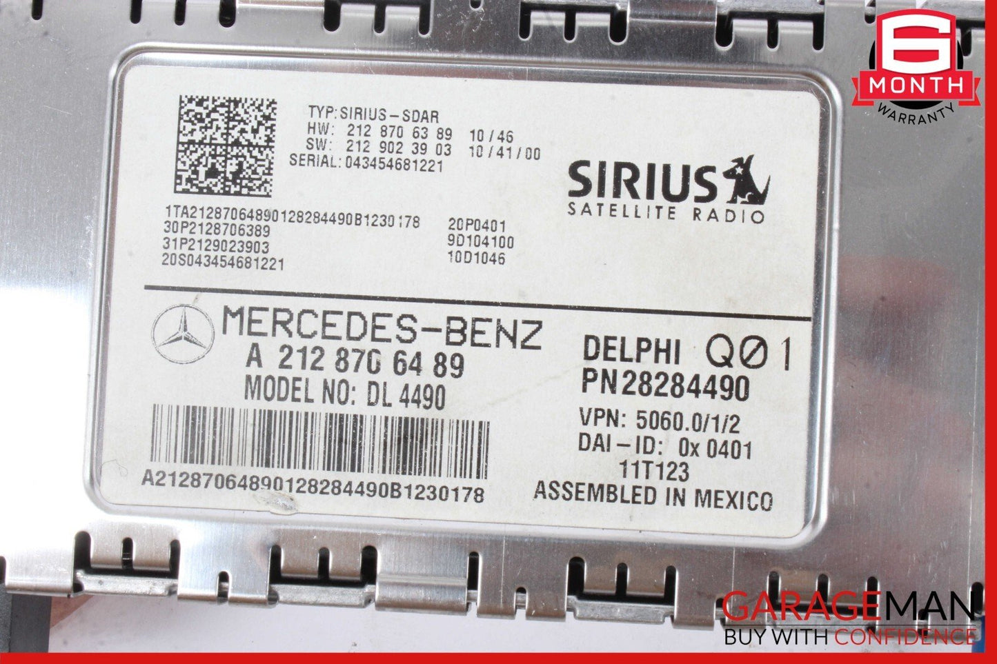 10-17 Mercedes E350 SLK250 C250 Sirius Satellite Radio Receiver DL4490