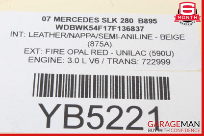 05-11 Mercedes R171 SLK280 SLK300 Heating Heated Seat Control Module Unit OEM