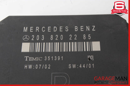 01-07 Mercedes-Benz C320 W203 Right Rear Door Control Module 2038202285 OEM
