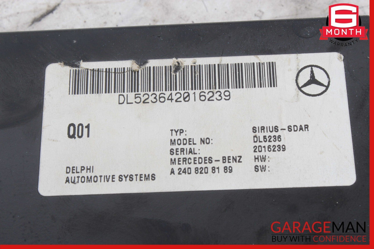03-11 Mercedes R230 SL500 CLK350 Sirius Satellite Radio Receiver Module Unit OEM