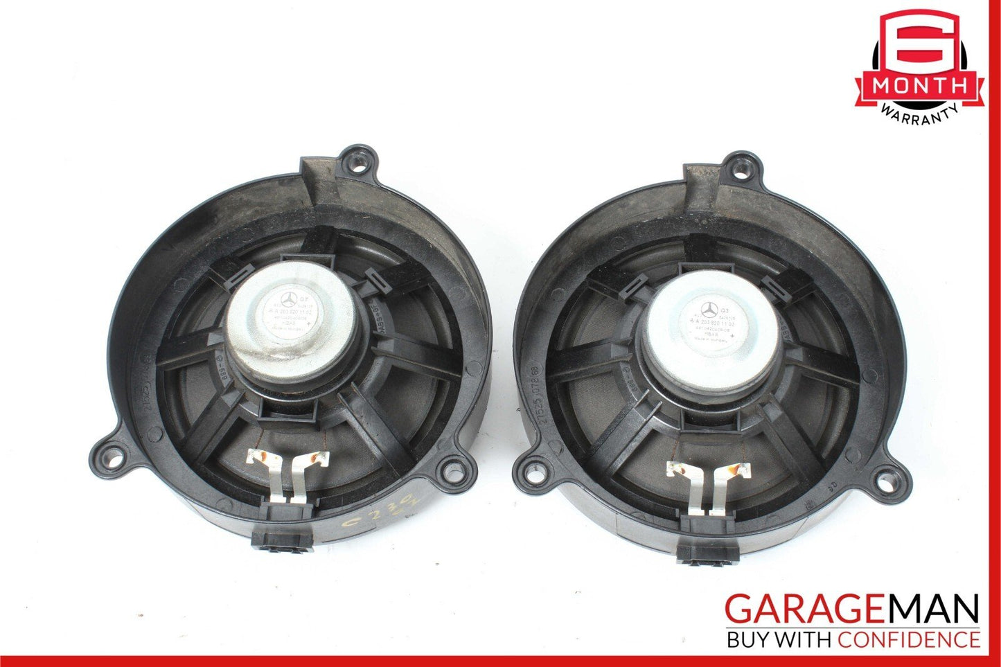 01-07 Mercedes W203 C280 C230 Front Right & Left Door Audio Speaker Set of 2 Pc