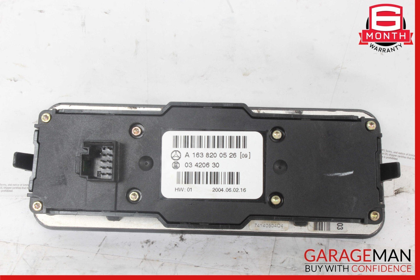 98-05 Mercedes W163 ML350 Rear Climate Control Power Window Switch Module Wood