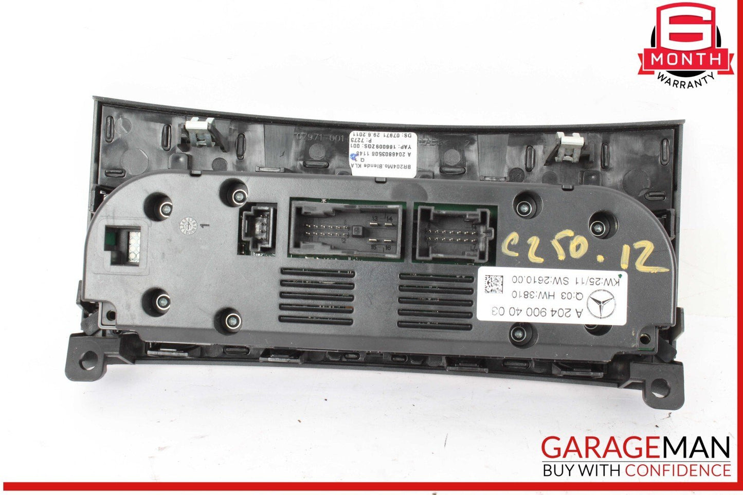 12-14 Mercedes W204 C250 C63 AMG C300 AC A/C Heater Climate Control w/ Trim OEM