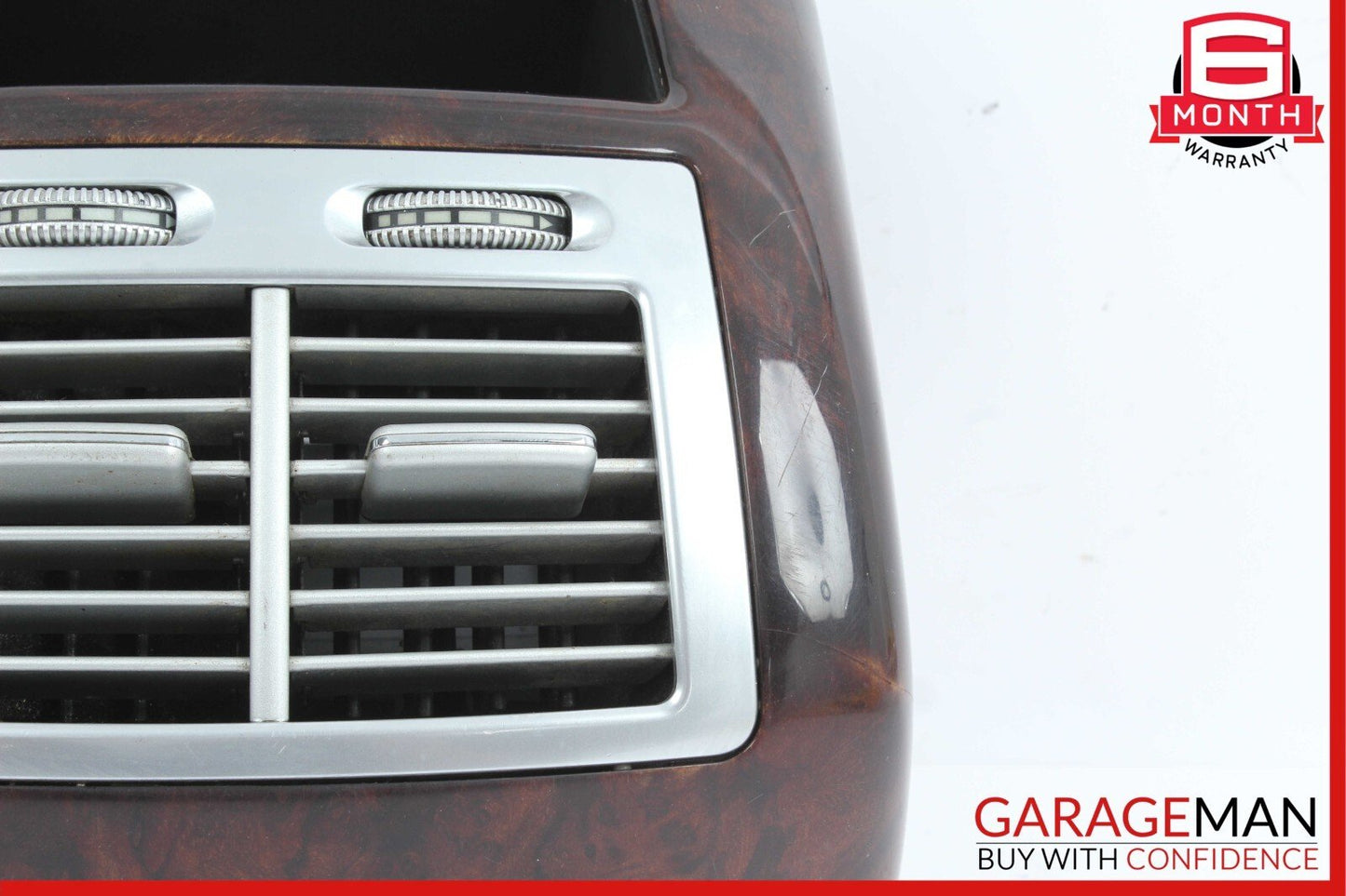 07-13 Mercedes W221 S550 Rear Center Console AC A/C Air Vent Trim Bezel Wood OEM