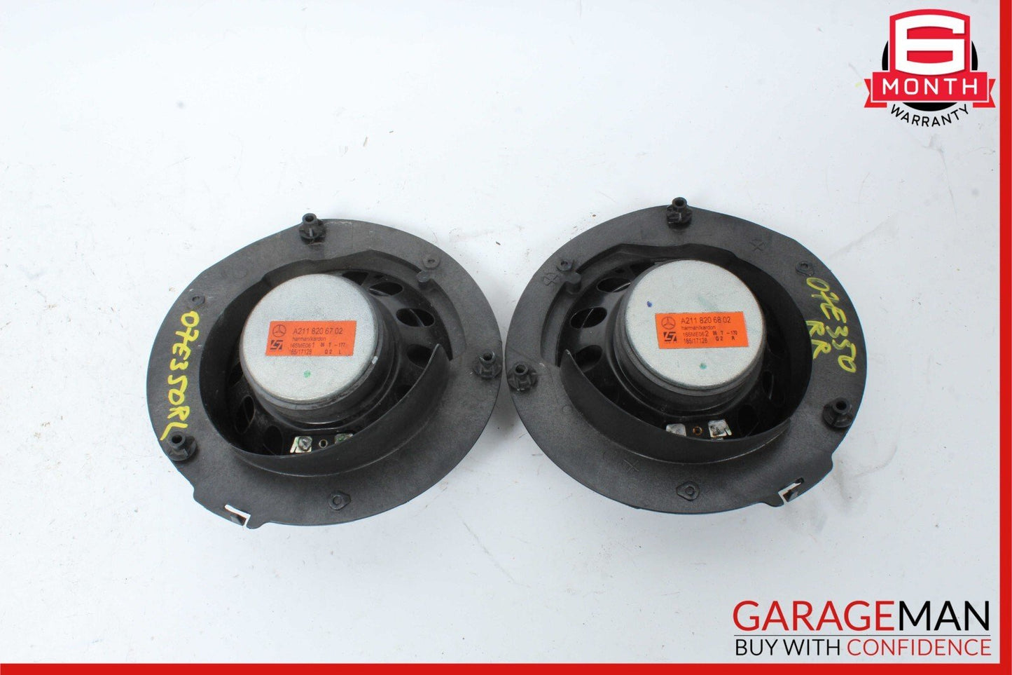 07-09 Mercedes W211 E350 Rear Left & Right Side Door Audio Sound Speakers Set