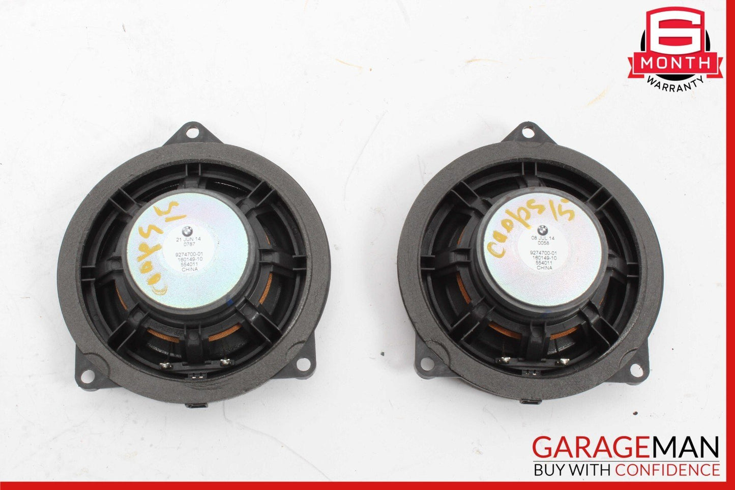 14-19 Mini Cooper Rear Left & Right Side Door Audio Sound Speakers Set of 2 Pc