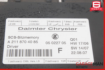 03-12 Mercedes W211 E350 CLS550 Front Left Seat Adjustment Control Module OEM