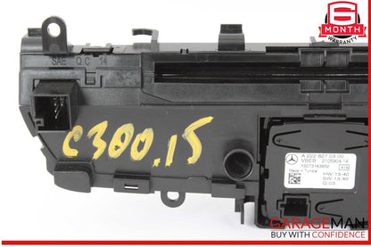 15-18 Mercedes W205 C300 Center Dashboard Hazard Control Switch w/ Clock Assy