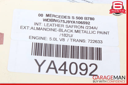 00-06 Mercedes W220 S500 S430 Rear Right Side Seat Switch Control Module OEM