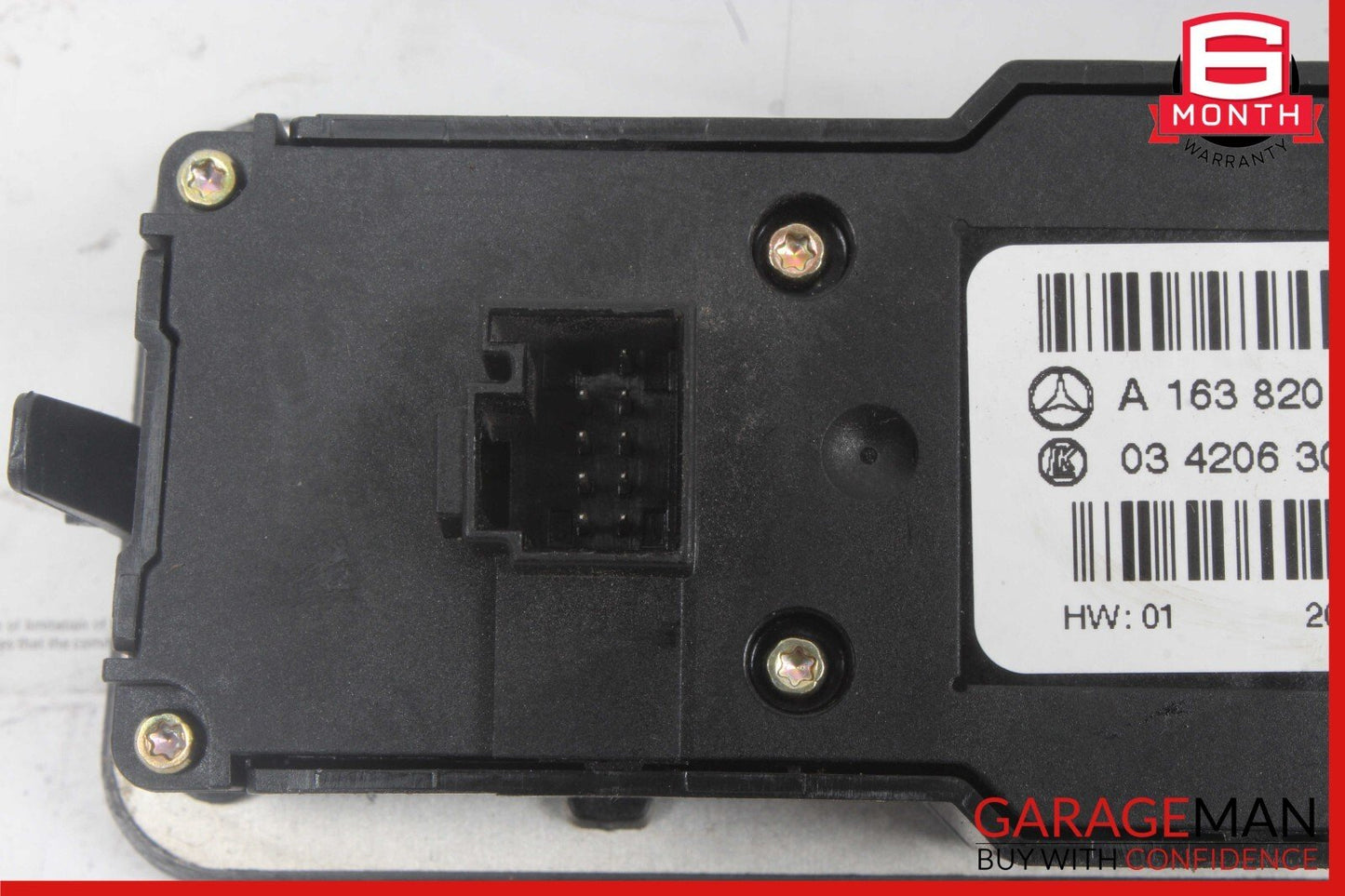 98-05 Mercedes W163 ML350 Rear Climate Control Power Window Switch Module Wood