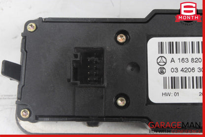 98-05 Mercedes W163 ML350 Rear Climate Control Power Window Switch Module Wood