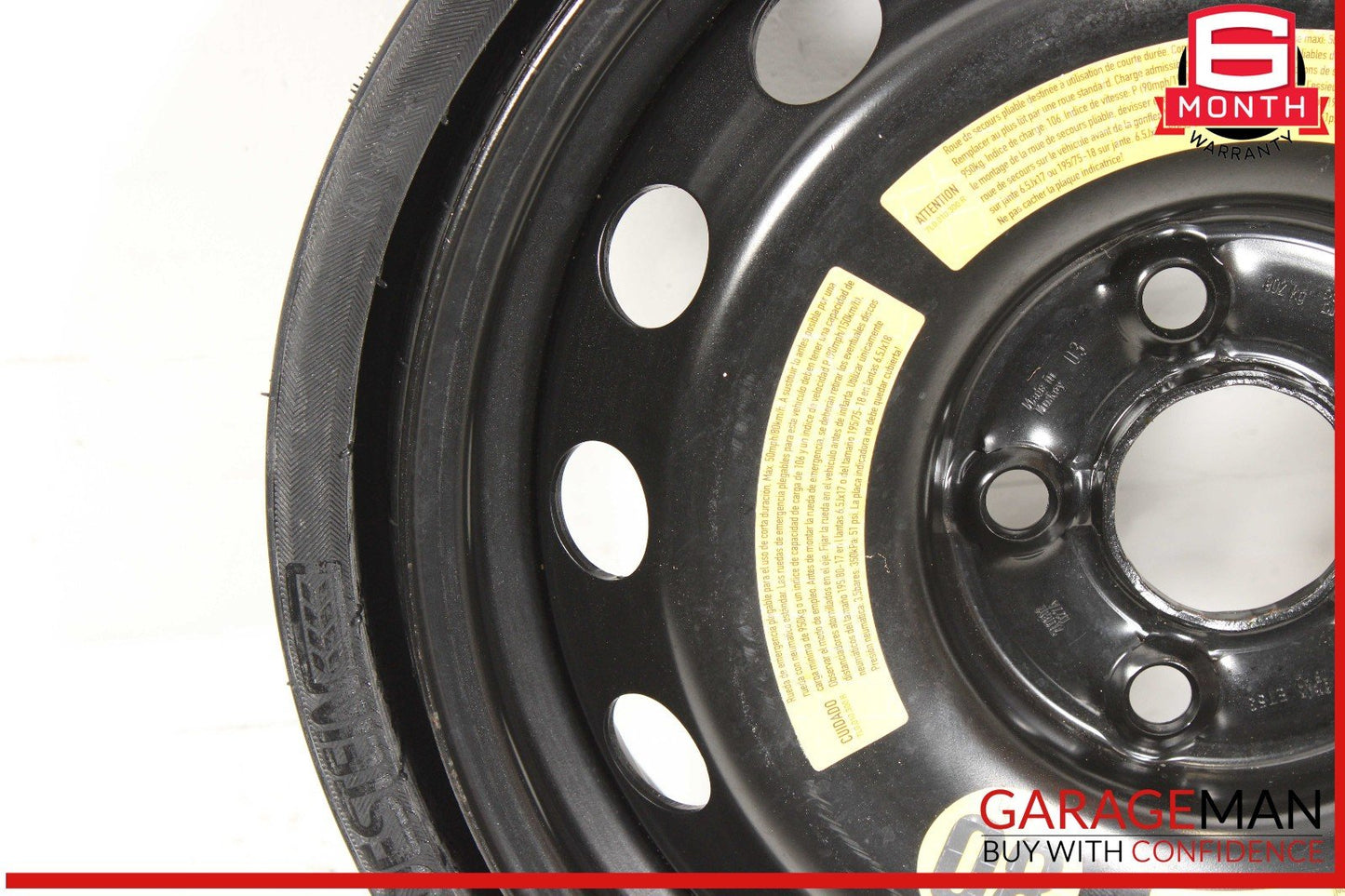 07-15 Audi Q7 Emergency Spare Wheel Rim Tire 6.5 x 18 H2 ET53 OEM