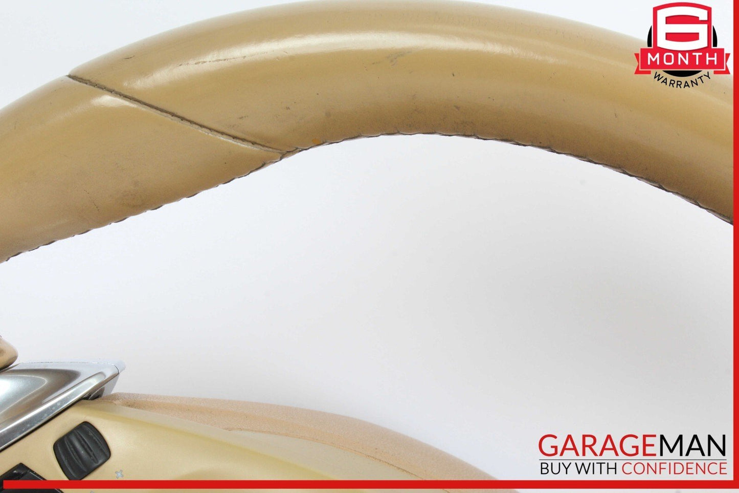 11-14 Porsche Cayenne 958 Multifunction Steering Wheel Assembly Beige OEM