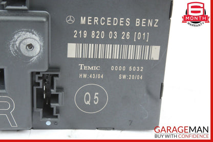 06-11 Mercedes W219 CLS500 CLS55 AMG Rear Right Side Door Control Module OEM