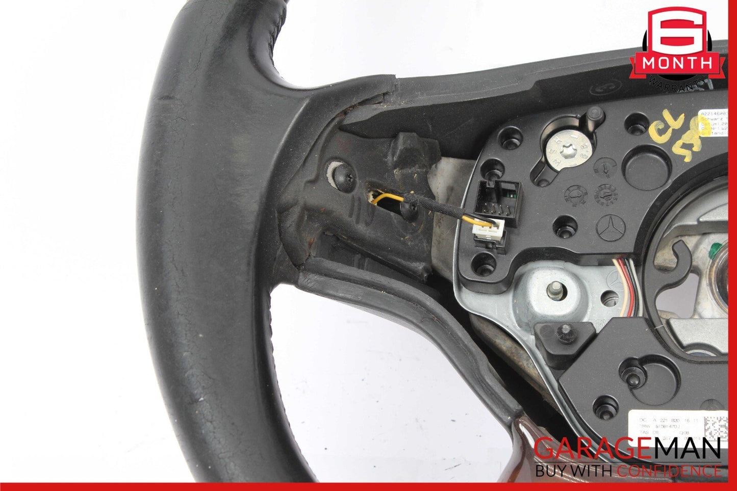 07-10 Mercedes W216 CL550 S550 4 Spoke Steering Wheel With Paddle Shifters Wood