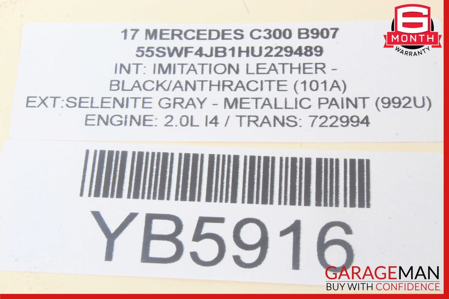 15-19 Mercedes W205 C300 GLC300 TCU TCM Transmission Control Module Unit