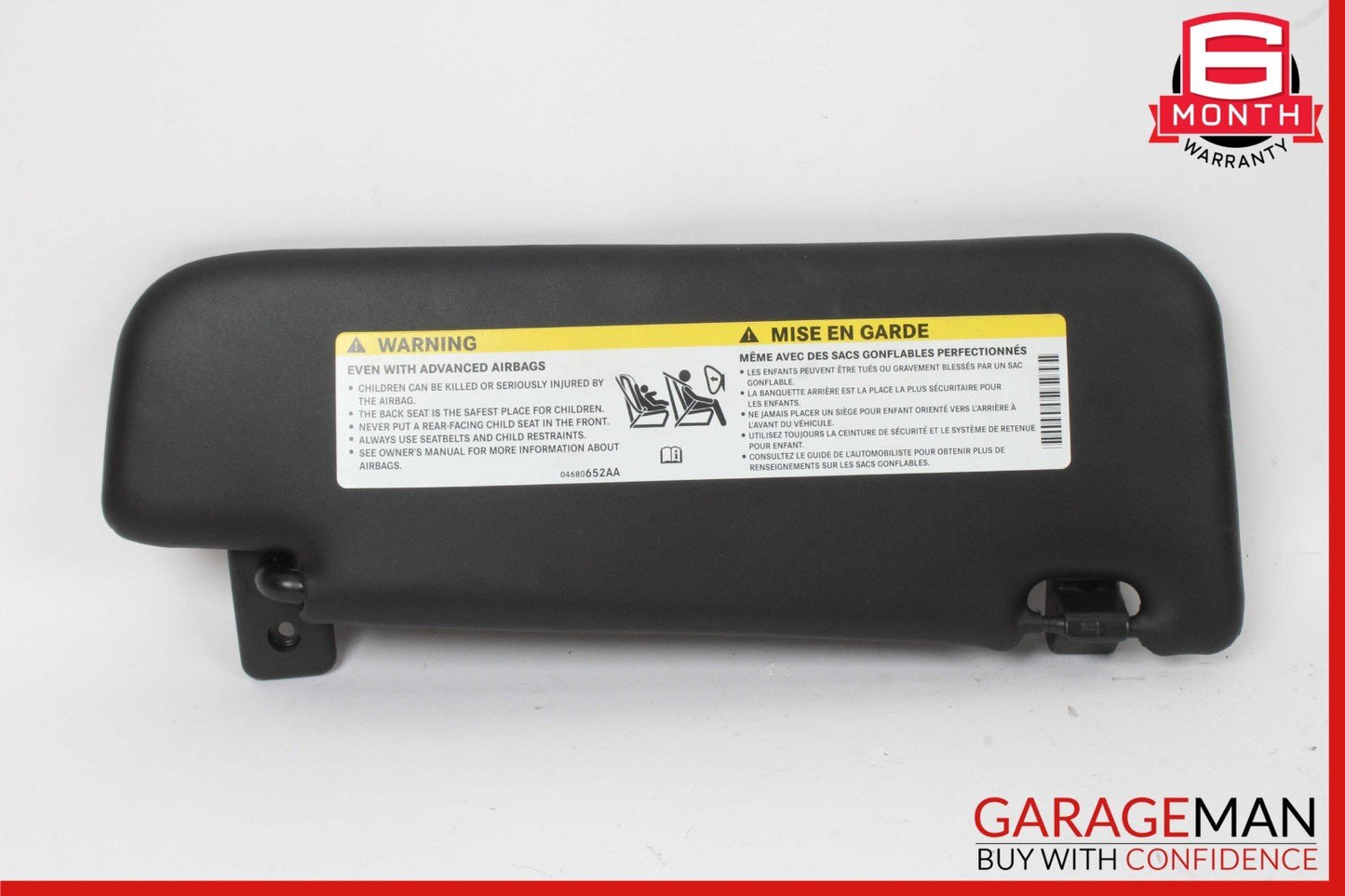 12-17 Fiat 500E Front Left Driver Side Sun Visor Sunvisor Black OEM