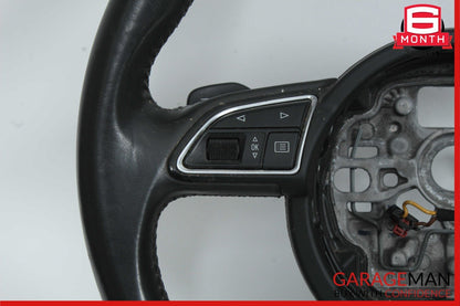 12-18 Audi A7 Steering Wheel w/ Paddle Shifter & Control Switch Assembly Black