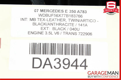 07-09 Mercedes W211 E350 Engine Air Intake Filter Cover Cleaner Box Assembly OEM