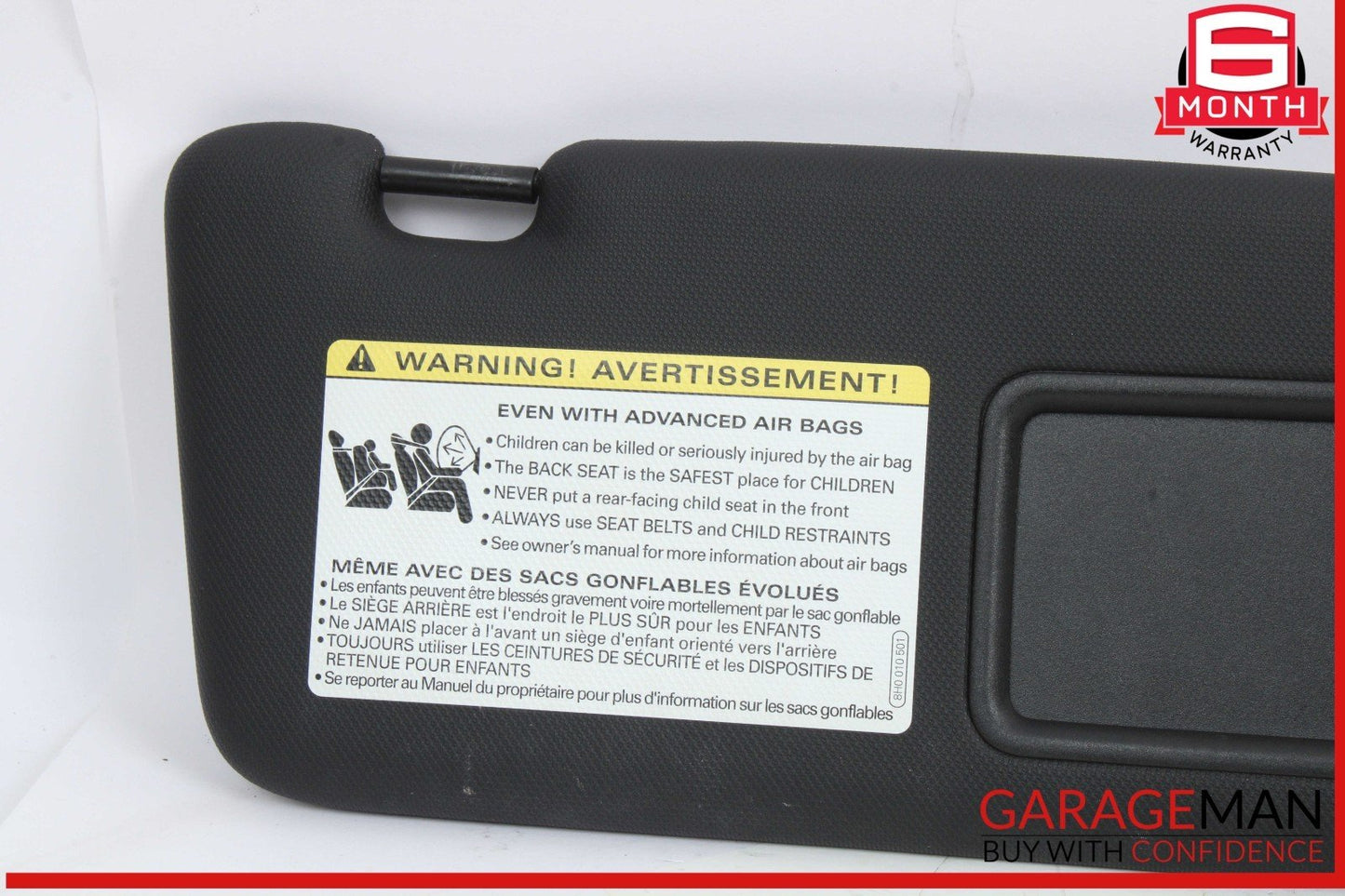 14-17 Audi Q5 SQ5 Front Right Side Sun Visor Sunvisor Black 8U0857552F OEM
