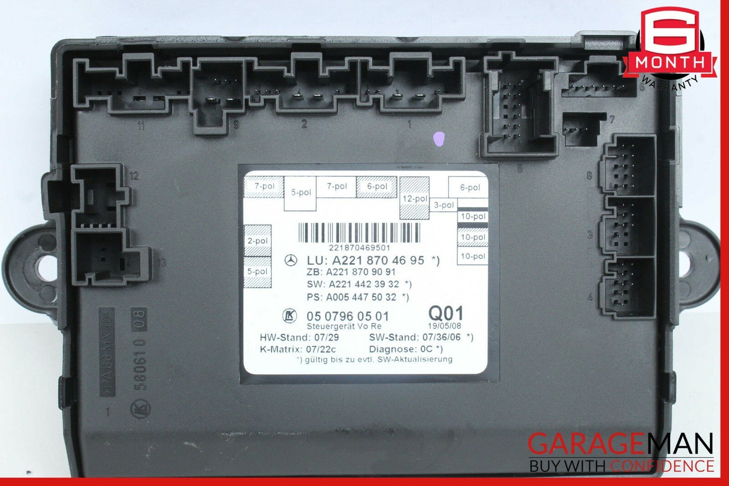 07-13 Mercedes W221 S550 Front Right Passenger Side Door Control Module Unit OEM