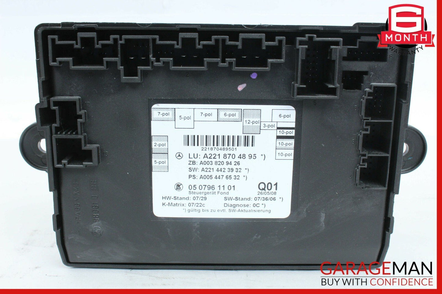 07-13 Mercedes W221 S550 Rear Right Passenger Side Door Control Module Unit A128