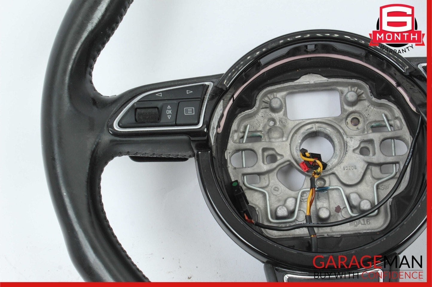 12-18 Audi A6 Steering Wheel w/ Paddle Shifter & Control Switch Assembly Black