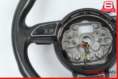 12-18 Audi A6 Steering Wheel w/ Paddle Shifter & Control Switch Assembly Black
