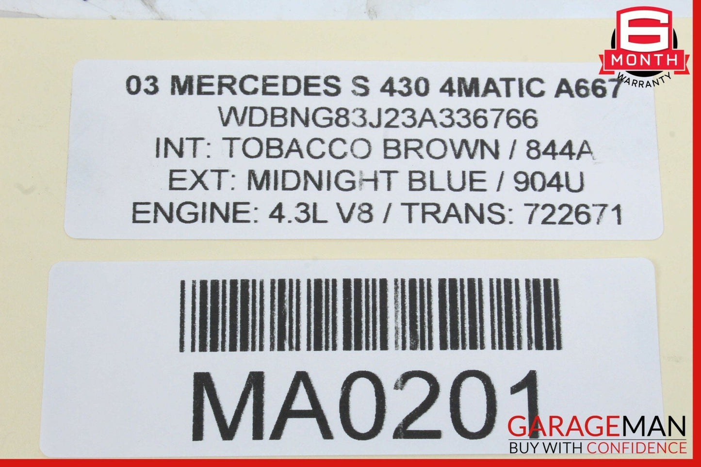 00-06 Mercedes W220 S600 S55 AMG Front Left Seat Adjust Motor 2208201542 OEM
