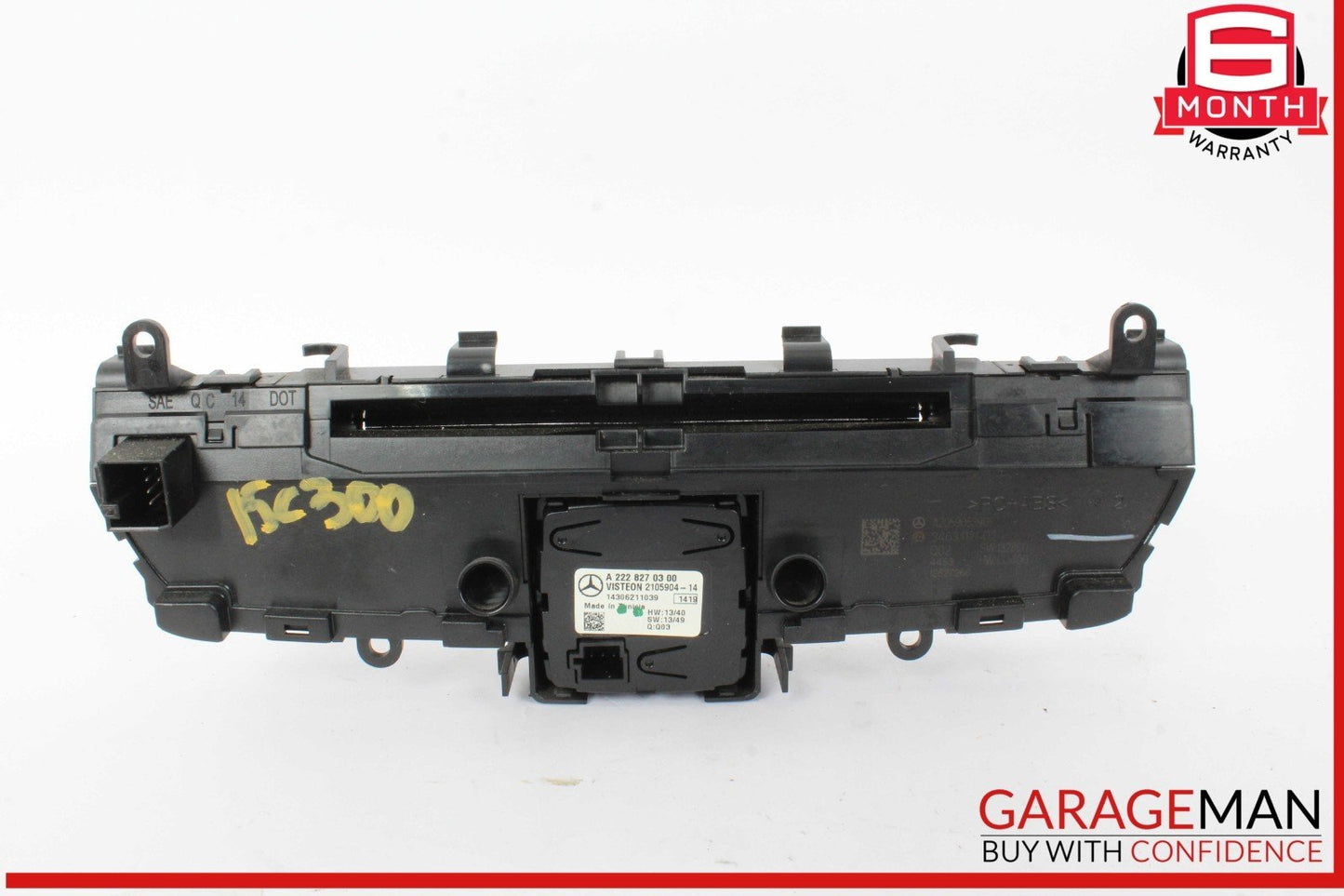 15-18 Mercedes W205 C300 Center Dashboard Hazard Control Switch w/ Clock Assy