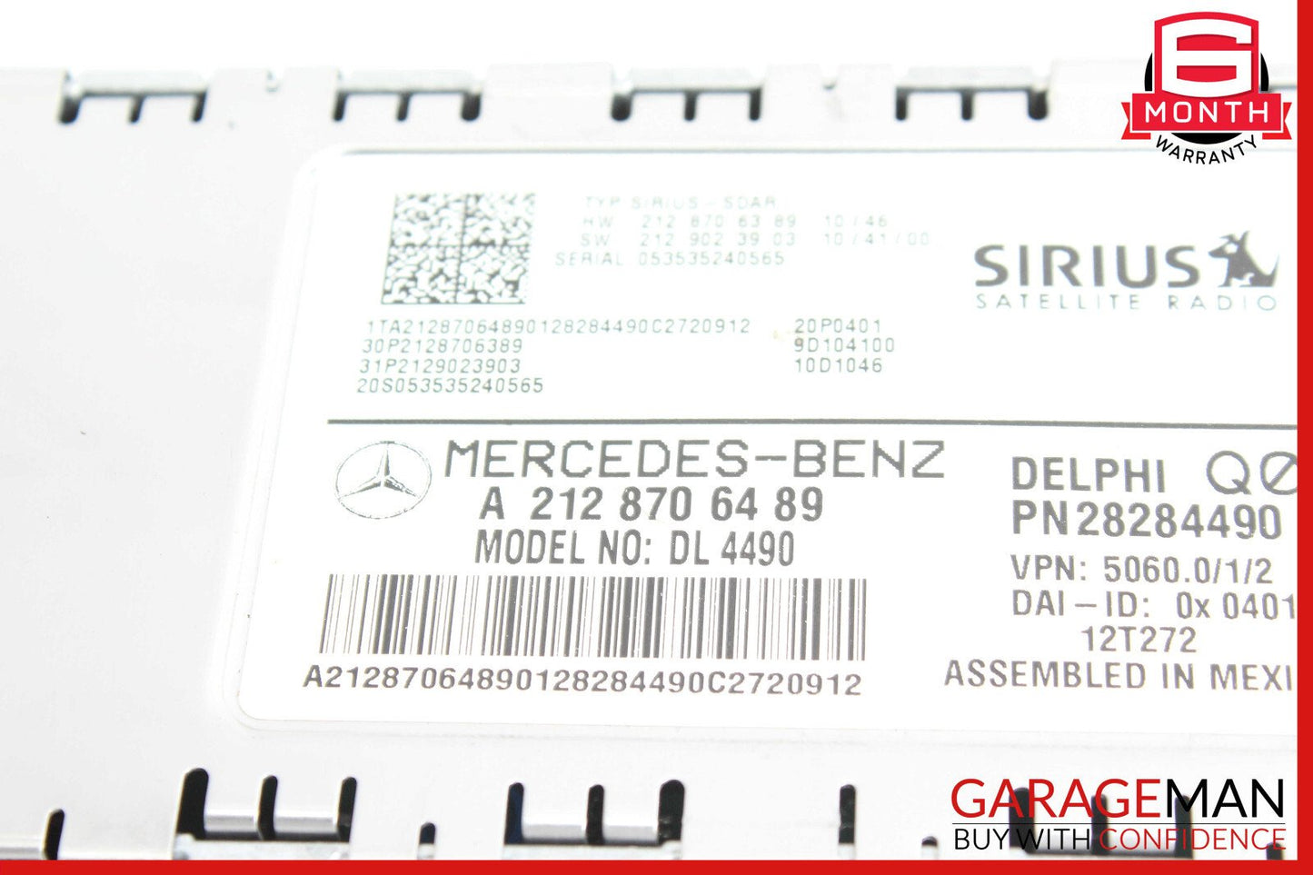12-14 Mercedes W204 C250 CLS500 Sirius Satellite Radio Receiver Control Module