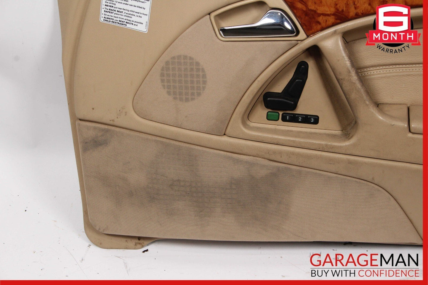 96-02 Mercedes R129 SL500 Front Right Side Interior Door Panel Leather Saffron