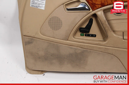 96-02 Mercedes R129 SL500 Front Right Side Interior Door Panel Leather Saffron