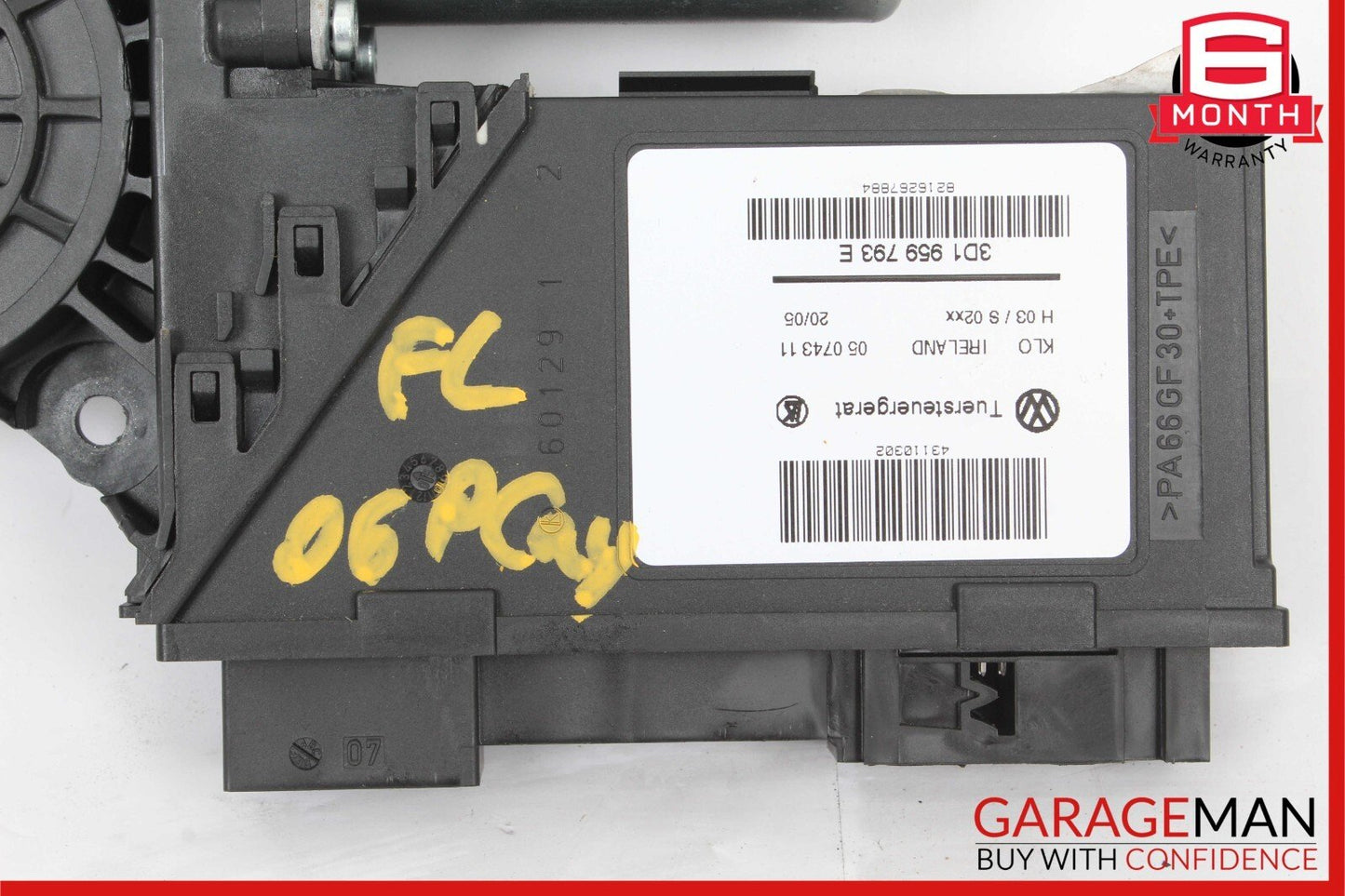 03-10 Porsche Cayenne Turbo Front Left Side Door Window Regulator Motor Unit OEM