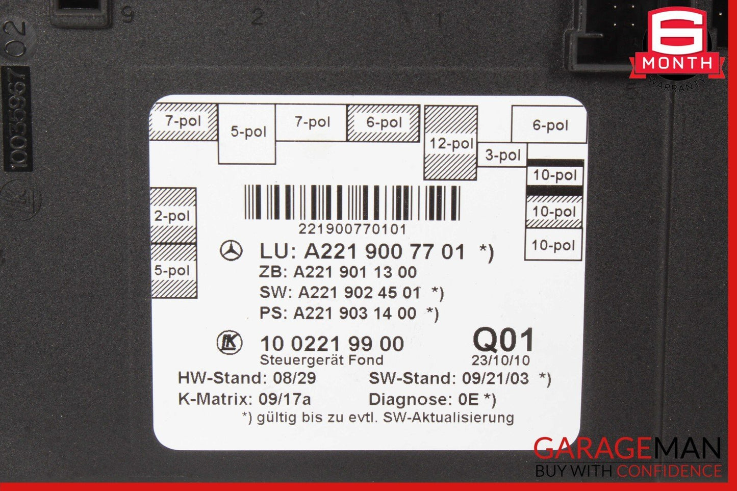 07-13 Mercedes W221 S400 S550 Rear Right or Left Side Door Control Module OEM