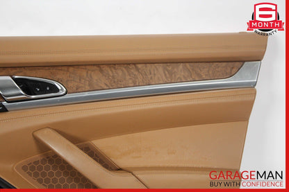 10-16 Porsche Panamera 970 Front Right Interior Door Panel Trim Cover Assy Beige