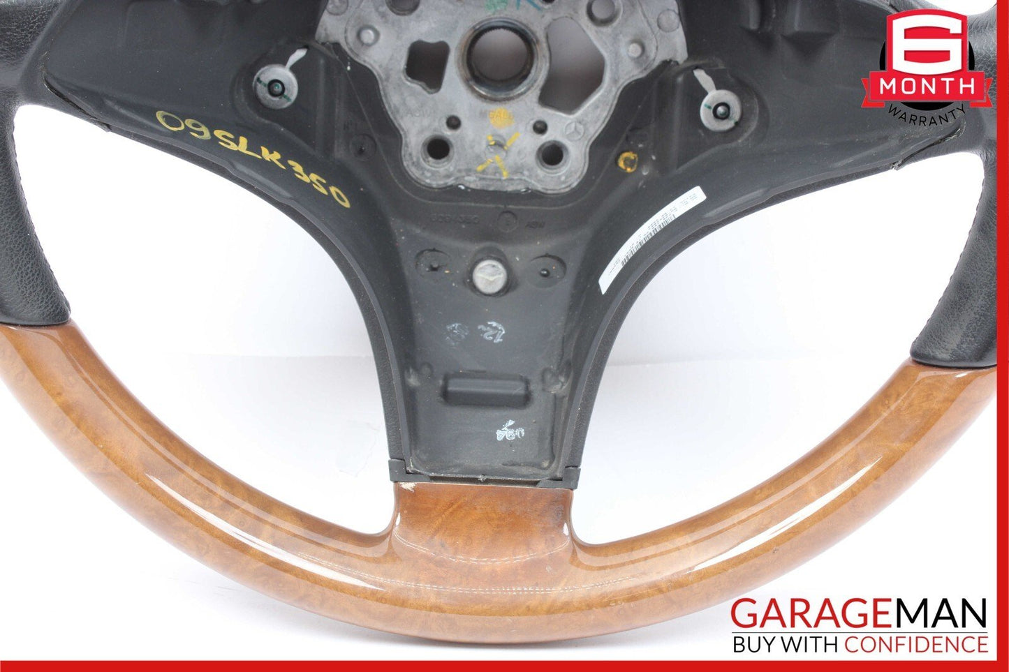 09-12 Mercedes R171 SLK300 SL550 SLK350 3 Spoke Steering Wheel Black Wood